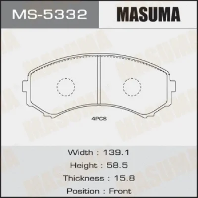 Комплект тормозных колодок MASUMA MS-5332