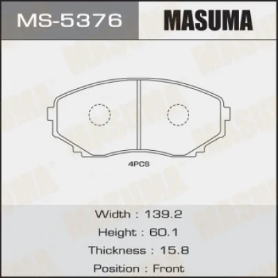 MS-5376 MASUMA Комплект тормозных колодок