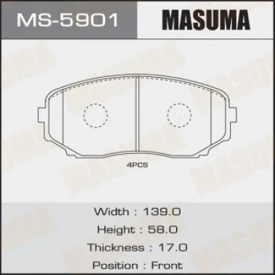 MS-5901 MASUMA Комплект тормозных колодок