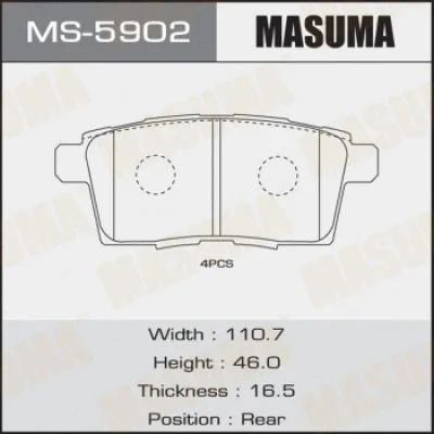 MS-5902 MASUMA Комплект тормозных колодок