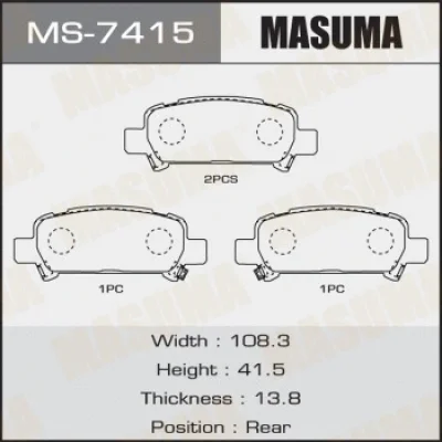 Комплект тормозных колодок MASUMA MS-7415