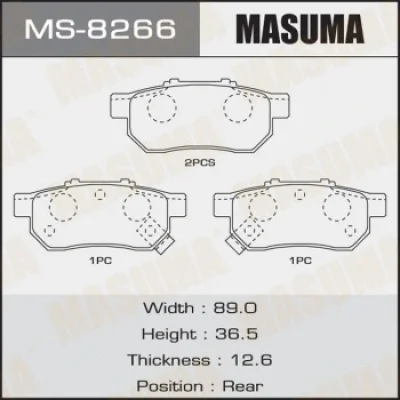 MS-8266 MASUMA Комплект тормозных колодок