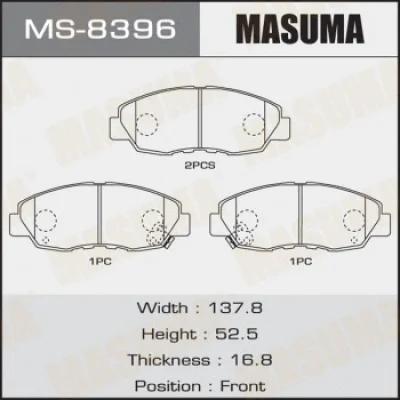 Комплект тормозных колодок MASUMA MS-8396