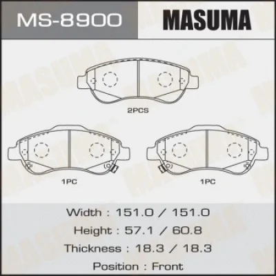 Комплект тормозных колодок MASUMA MS-8900