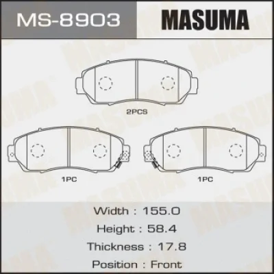 MS-8903 MASUMA Комплект тормозных колодок