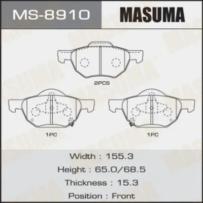 Комплект тормозных колодок MASUMA MS-8910