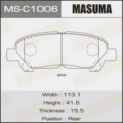 MS-C1006 MASUMA Комплект тормозных колодок