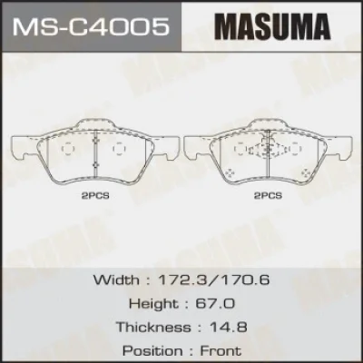 Комплект тормозных колодок MASUMA MS-C4005