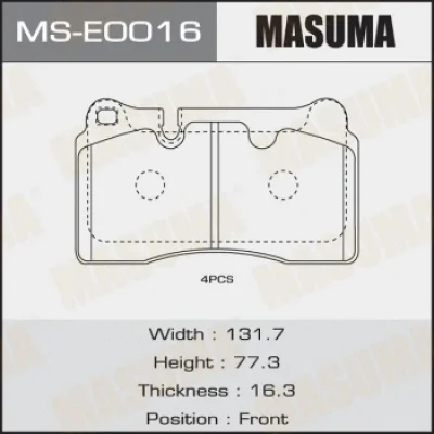 Комплект тормозных колодок MASUMA MS-E0016