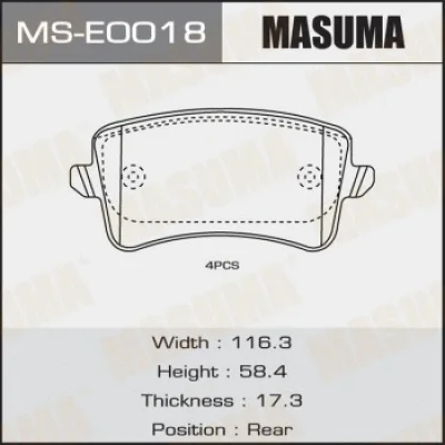 Комплект тормозных колодок MASUMA MS-E0018