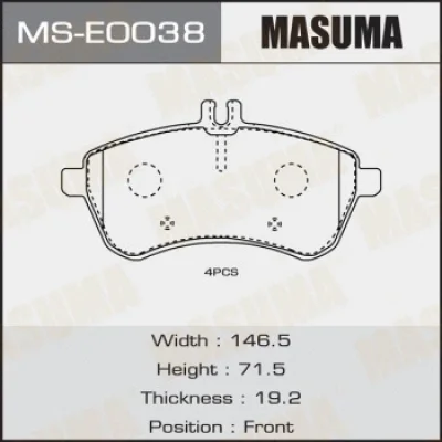 Комплект тормозных колодок MASUMA MS-E0038