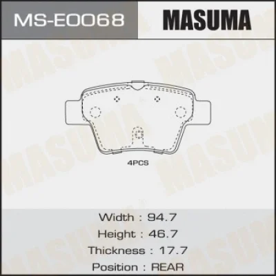 Комплект тормозных колодок MASUMA MS-E0068
