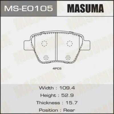 Комплект тормозных колодок MASUMA MS-E0105