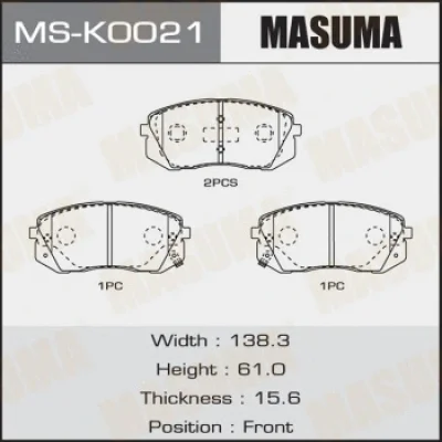 Комплект тормозных колодок MASUMA MS-K0021