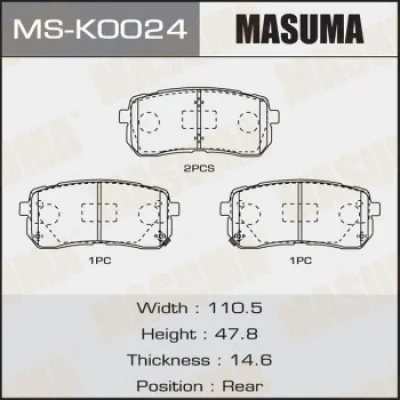 Комплект тормозных колодок MASUMA MS-K0024