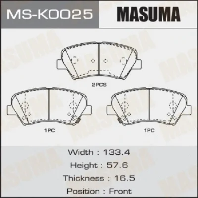 Комплект тормозных колодок MASUMA MS-K0025