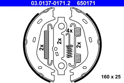 03.0137-0171.2 ATE Комплект тормозных колодок, стояночная тормозная система