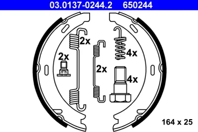 Комплект тормозных колодок, стояночная тормозная система ATE 03.0137-0244.2