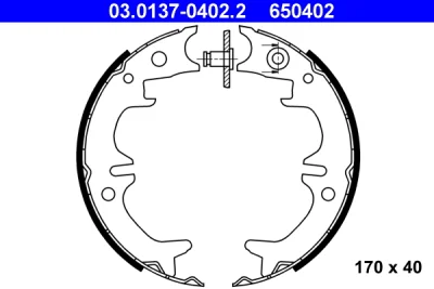 Комплект тормозных колодок, стояночная тормозная система ATE 03.0137-0402.2
