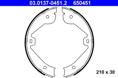 Комплект тормозных колодок, стояночная тормозная система ATE 03.0137-0451.2