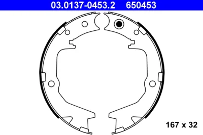 Комплект тормозных колодок, стояночная тормозная система ATE 03.0137-0453.2