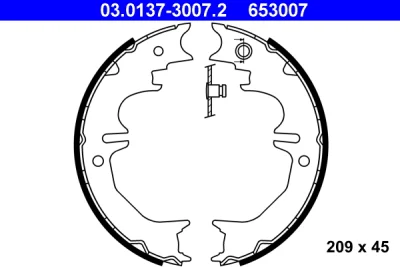 Комплект тормозных колодок, стояночная тормозная система ATE 03.0137-3007.2