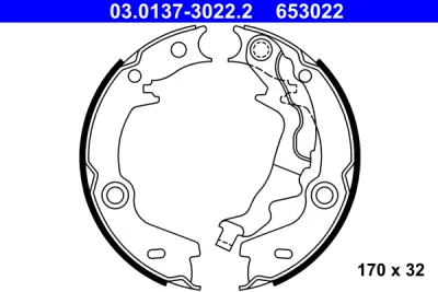 03.0137-3022.2 ATE Комплект тормозных колодок, стояночная тормозная система