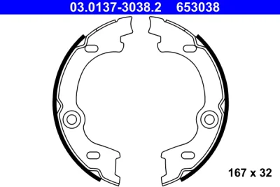 Комплект тормозных колодок, стояночная тормозная система ATE 03.0137-3038.2