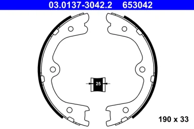 Комплект тормозных колодок, стояночная тормозная система ATE 03.0137-3042.2