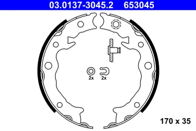 Комплект тормозных колодок, стояночная тормозная система ATE 03.0137-3045.2