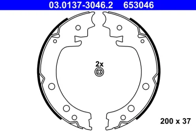 Комплект тормозных колодок, стояночная тормозная система ATE 03.0137-3046.2