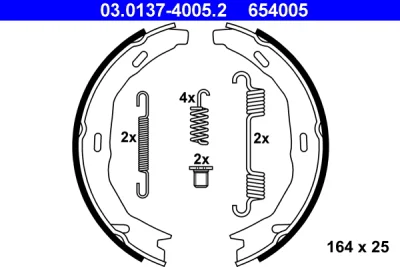Комплект тормозных колодок, стояночная тормозная система ATE 03.0137-4005.2