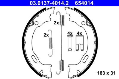 Комплект тормозных колодок, стояночная тормозная система ATE 03.0137-4014.2
