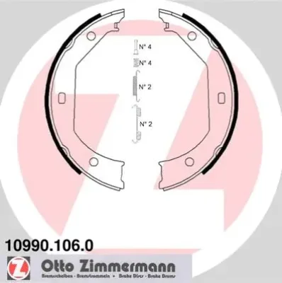 Комплект тормозных колодок, стояночная тормозная система ZIMMERMANN 10990.106.0