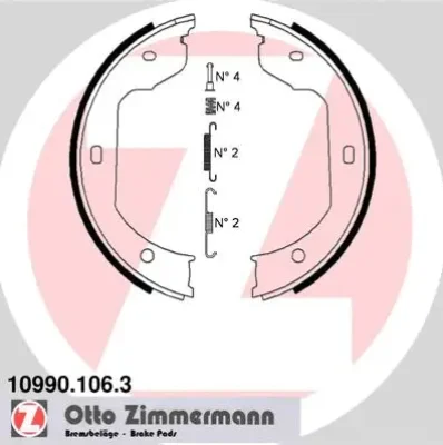 Комплект тормозных колодок, стояночная тормозная система ZIMMERMANN 10990.106.3