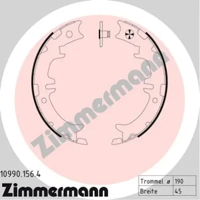 Комплект тормозных колодок, стояночная тормозная система ZIMMERMANN 10990.156.4