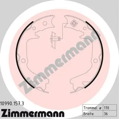 Комплект тормозных колодок, стояночная тормозная система ZIMMERMANN 10990.157.3