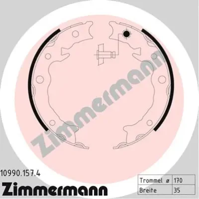 Комплект тормозных колодок, стояночная тормозная система ZIMMERMANN 10990.157.4