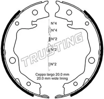 115.322K TRUSTING Комплект тормозных колодок, стояночная тормозная система