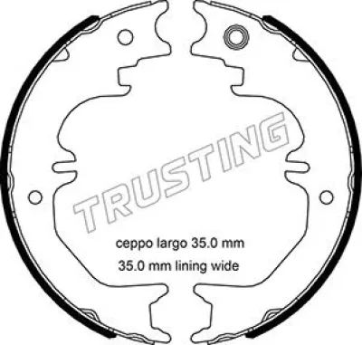 Комплект тормозных колодок, стояночная тормозная система TRUSTING 115.329