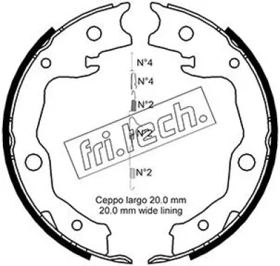 1115.322K FRI.TECH. Комплект тормозных колодок, стояночная тормозная система