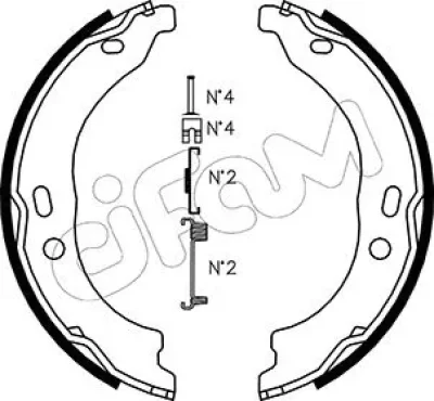 153-095K CIFAM Комплект тормозных колодок, стояночная тормозная система