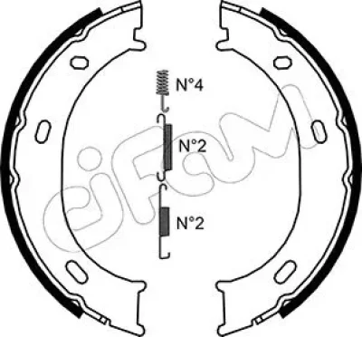153-239K CIFAM Комплект тормозных колодок, стояночная тормозная система