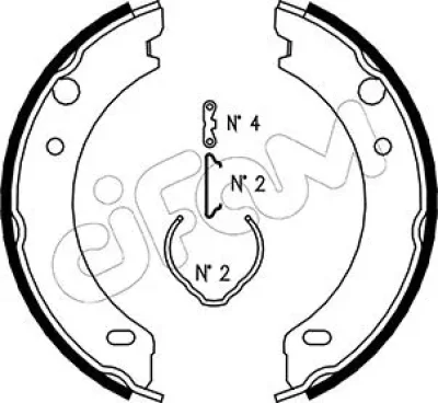 153-477K CIFAM Комплект тормозных колодок, стояночная тормозная система