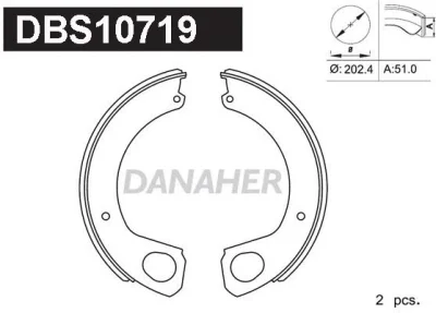DBS10719 DANAHER Комплект тормозных колодок, стояночная тормозная система