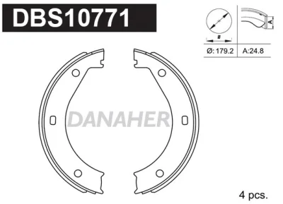 DBS10771 DANAHER Комплект тормозных колодок, стояночная тормозная система