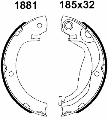 01881 BSF Комплект тормозных колодок, стояночная тормозная система