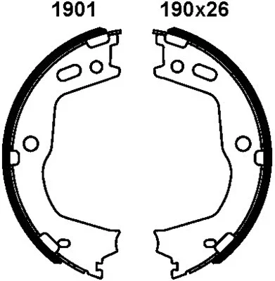 01901 BSF Комплект тормозных колодок, стояночная тормозная система