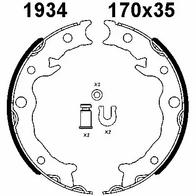 01934 BSF Комплект тормозных колодок, стояночная тормозная система