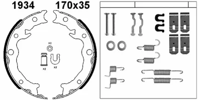 01934K BSF Комплект тормозных колодок, стояночная тормозная система